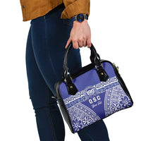 Personalised Queen Salote College Shoulder Handbag Kolisi Fefine 100th Anniversary Kupesi Blue - Polynesian Pride