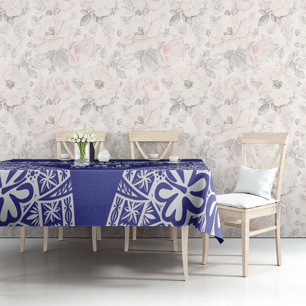 Personalised Queen Salote College Tablecloth Kolisi Fefine 100th Anniversary Kupesi Blue - Polynesian Pride