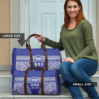 Personalised Queen Salote College Travel Bag Kolisi Fefine 100th Anniversary Kupesi Blue - Polynesian Pride