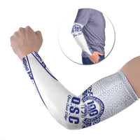 Personalised Queen Salote College Arm Sleeves Kolisi Fefine 100th Anniversary Kupesi White - Polynesian Pride