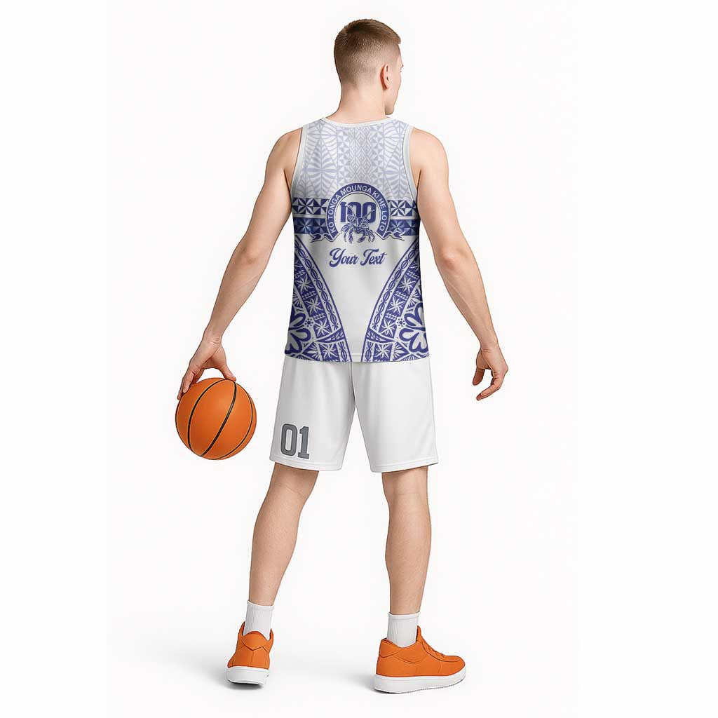 Personalised Queen Salote College Basketball Jersey Kolisi Fefine 100th Anniversary Kupesi White - Polynesian Pride