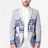 Personalised Queen Salote College Blazer Kolisi Fefine 100th Anniversary Kupesi White - Polynesian Pride