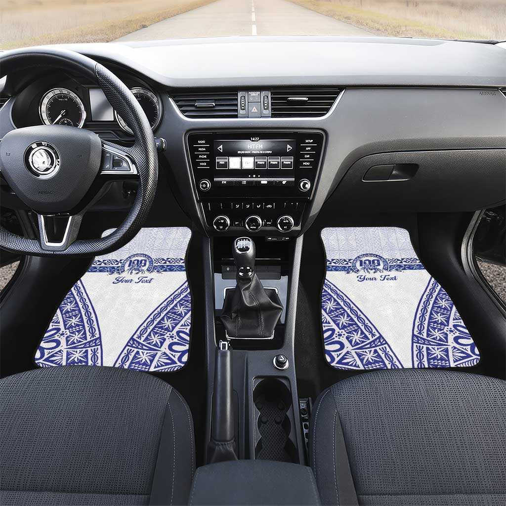 Personalised Queen Salote College Car Mats Kolisi Fefine 100th Anniversary Kupesi White - Polynesian Pride