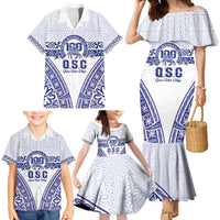 Personalised Queen Salote College Family Matching Mermaid Dress and Hawaiian Shirt Kolisi Fefine 100th Anniversary Kupesi White LT14 - Polynesian Pride