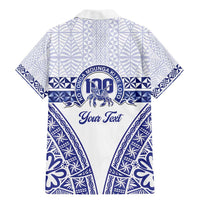 Personalised Queen Salote College Family Matching Mermaid Dress and Hawaiian Shirt Kolisi Fefine 100th Anniversary Kupesi White LT14 - Polynesian Pride