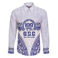 Personalised Queen Salote College Family Matching Mermaid Dress and Hawaiian Shirt Kolisi Fefine 100th Anniversary Kupesi White LT14 Dad's Shirt - Long Sleeve White - Polynesian Pride