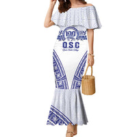 Personalised Queen Salote College Family Matching Mermaid Dress and Hawaiian Shirt Kolisi Fefine 100th Anniversary Kupesi White LT14 Mom's Dress White - Polynesian Pride