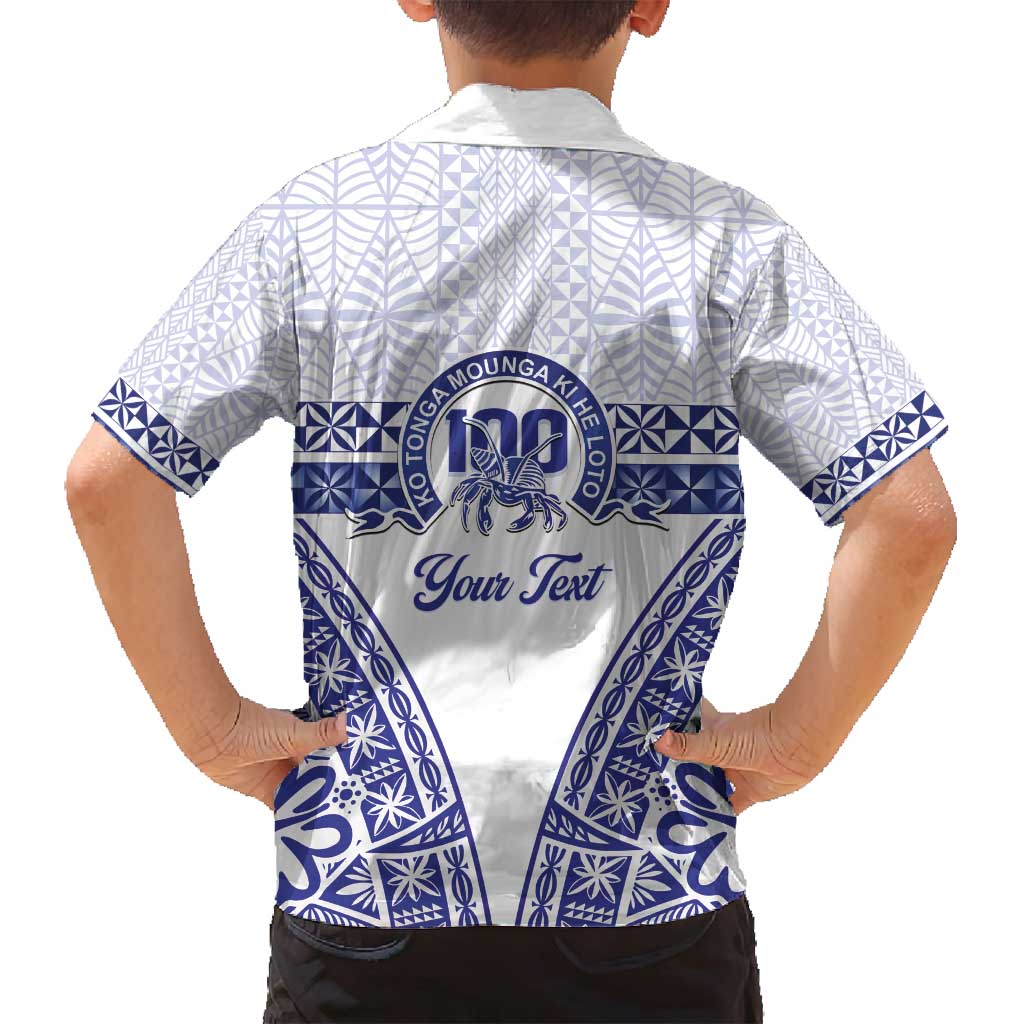 Personalised Queen Salote College Family Matching Off Shoulder Maxi Dress and Hawaiian Shirt Kolisi Fefine 100th Anniversary Kupesi White LT14 - Polynesian Pride
