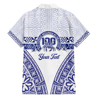 Personalised Queen Salote College Family Matching Off Shoulder Maxi Dress and Hawaiian Shirt Kolisi Fefine 100th Anniversary Kupesi White LT14 - Polynesian Pride