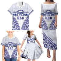 Personalised Queen Salote College Family Matching Puletasi and Hawaiian Shirt Kolisi Fefine 100th Anniversary Kupesi White LT14 - Polynesian Pride