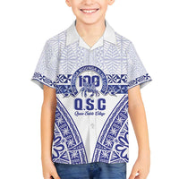 Personalised Queen Salote College Family Matching Puletasi and Hawaiian Shirt Kolisi Fefine 100th Anniversary Kupesi White LT14 Son's Shirt White - Polynesian Pride