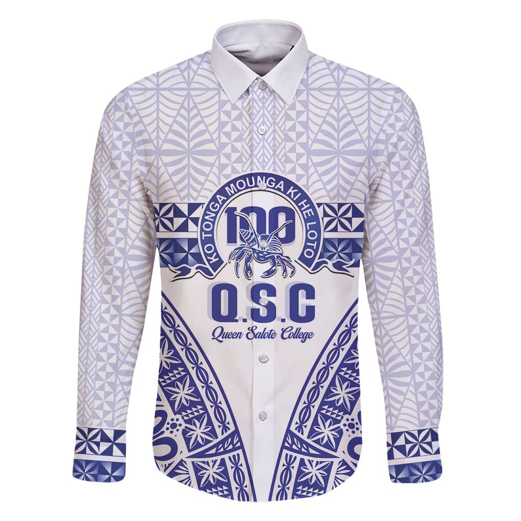 Personalised Queen Salote College Family Matching Summer Maxi Dress and Hawaiian Shirt Kolisi Fefine 100th Anniversary Kupesi White LT14 Dad's Shirt - Long Sleeve White - Polynesian Pride