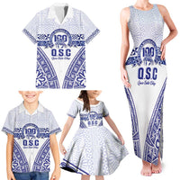 Personalised Queen Salote College Family Matching Tank Maxi Dress and Hawaiian Shirt Kolisi Fefine 100th Anniversary Kupesi White LT14 - Polynesian Pride