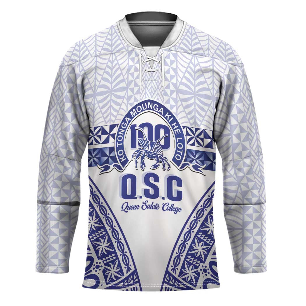 Personalised Queen Salote College Hockey Jersey Kolisi Fefine 100th Anniversary Kupesi White - Polynesian Pride
