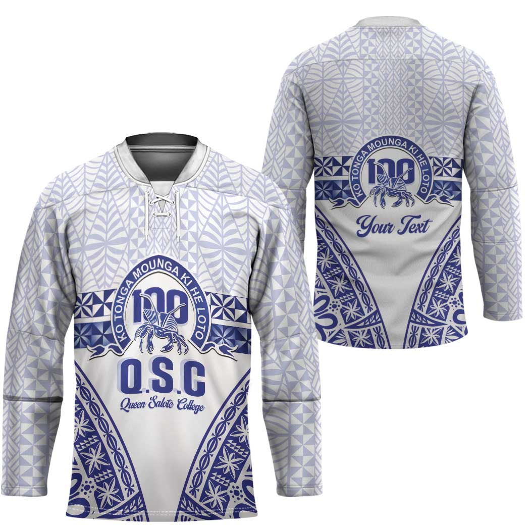 Personalised Queen Salote College Hockey Jersey Kolisi Fefine 100th Anniversary Kupesi White - Polynesian Pride