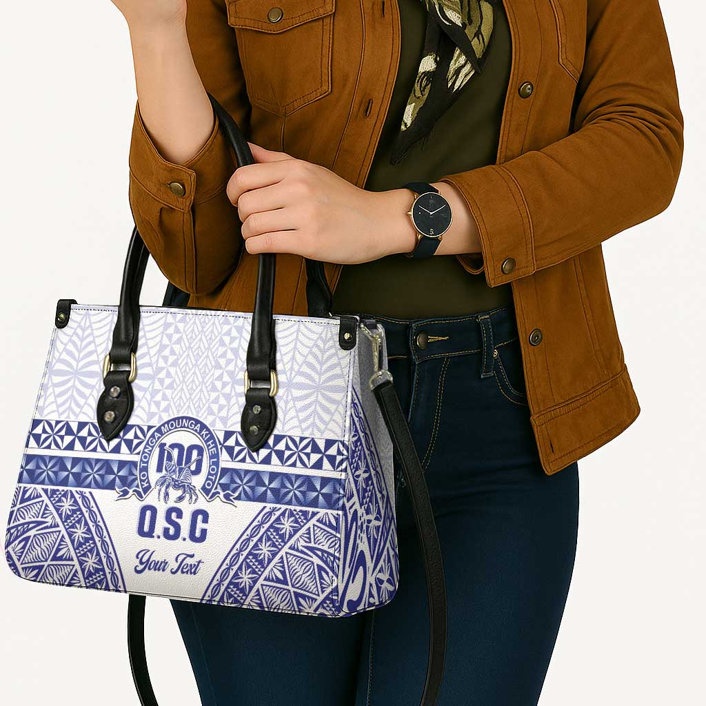 Personalised Queen Salote College Leather Bag Kolisi Fefine 100th Anniversary Kupesi White LT14 - Polynesian Pride