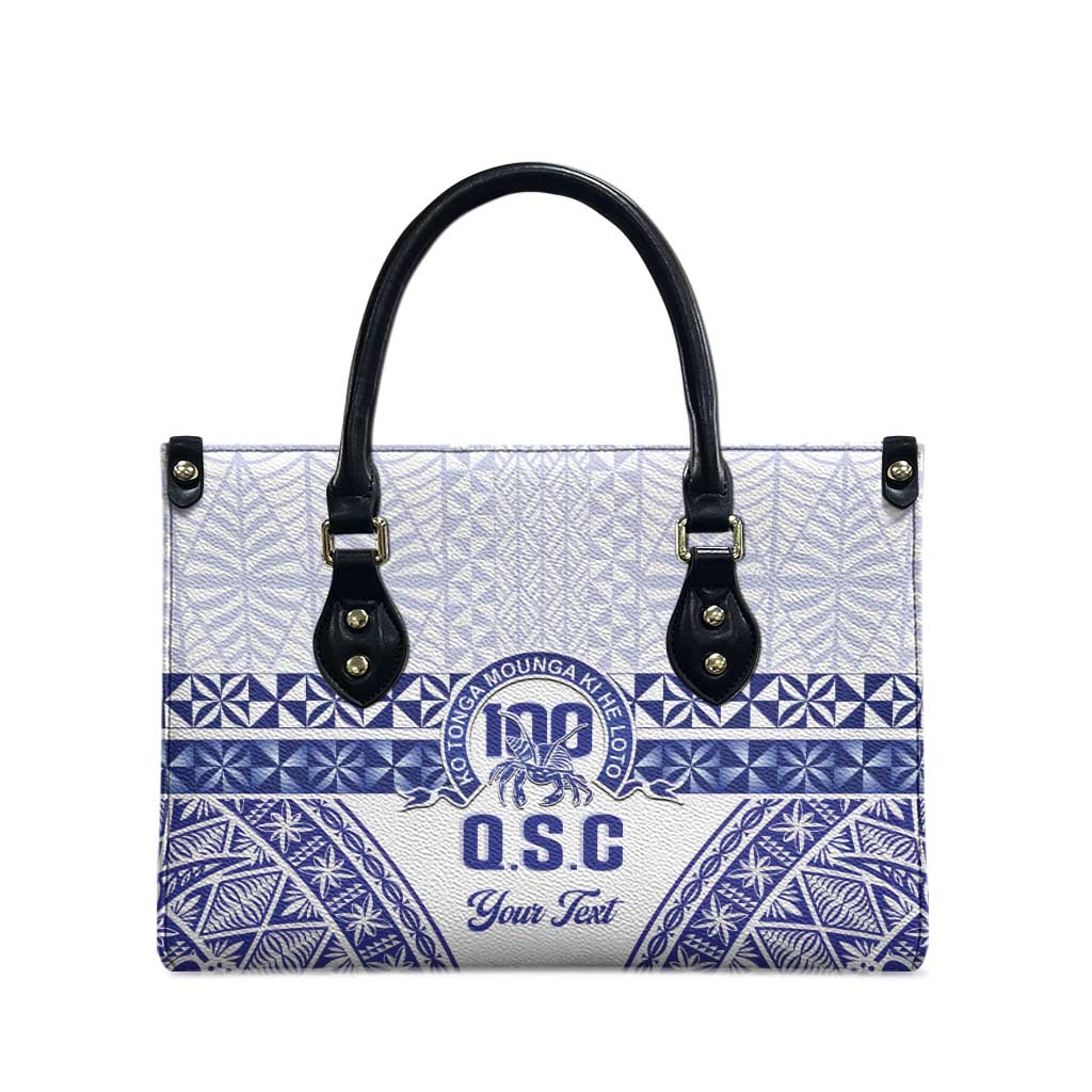 Personalised Queen Salote College Leather Bag Kolisi Fefine 100th Anniversary Kupesi White LT14 - Polynesian Pride