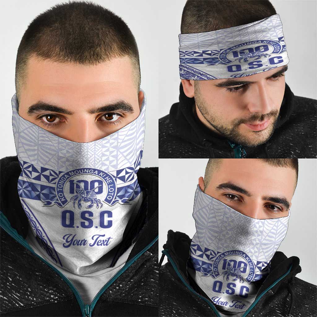 Personalised Queen Salote College Neck Gaiter Kolisi Fefine 100th Anniversary Kupesi White - Polynesian Pride