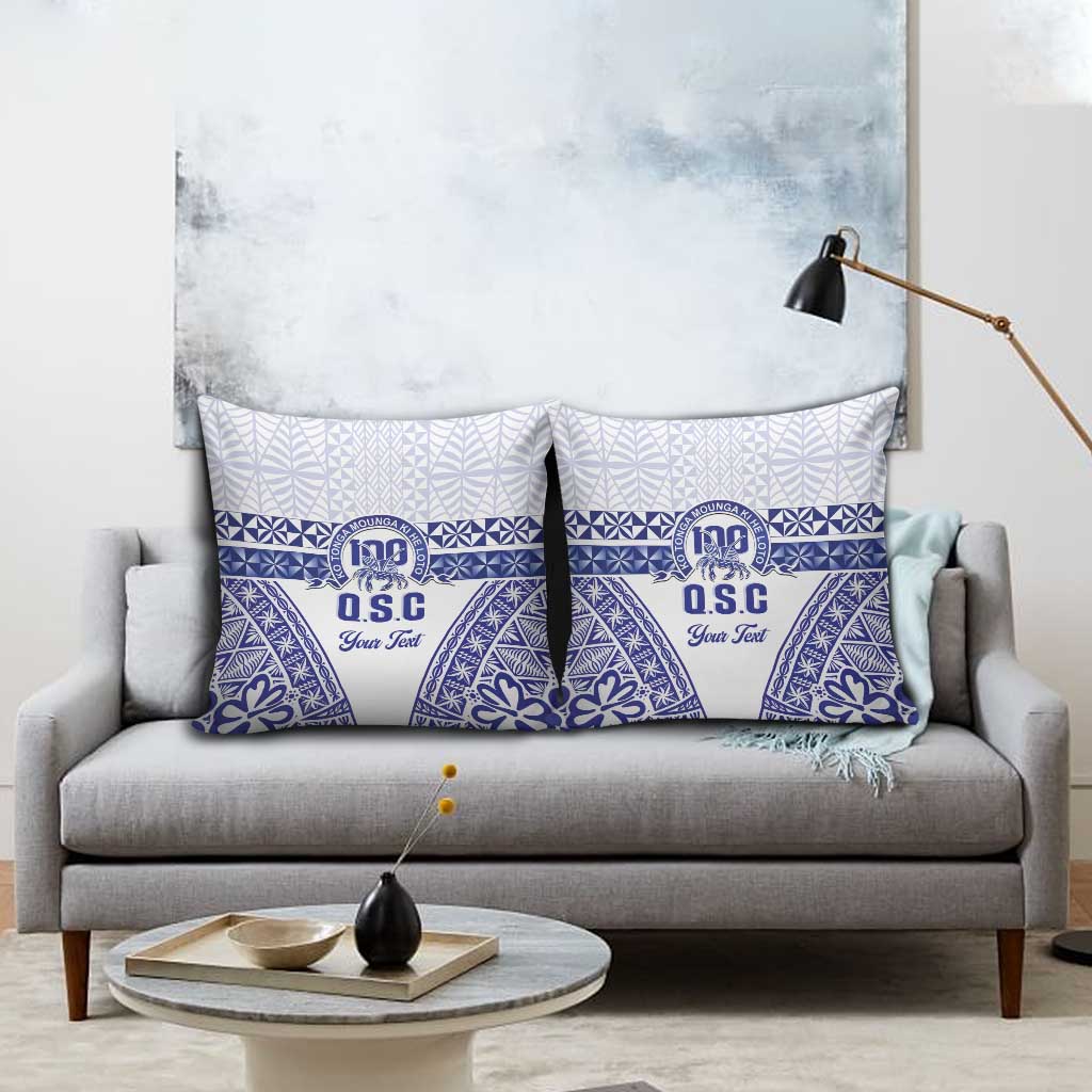 Personalised Queen Salote College Pillow Cover Kolisi Fefine 100th Anniversary Kupesi White - Polynesian Pride