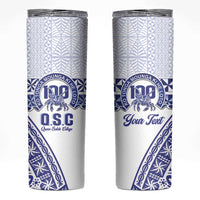Personalised Queen Salote College Skinny Tumbler Kolisi Fefine 100th Anniversary Kupesi White LT14 White - Polynesian Pride