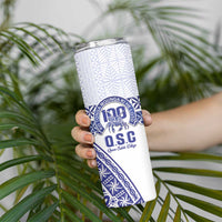 Personalised Queen Salote College Skinny Tumbler Kolisi Fefine 100th Anniversary Kupesi White LT14 - Polynesian Pride