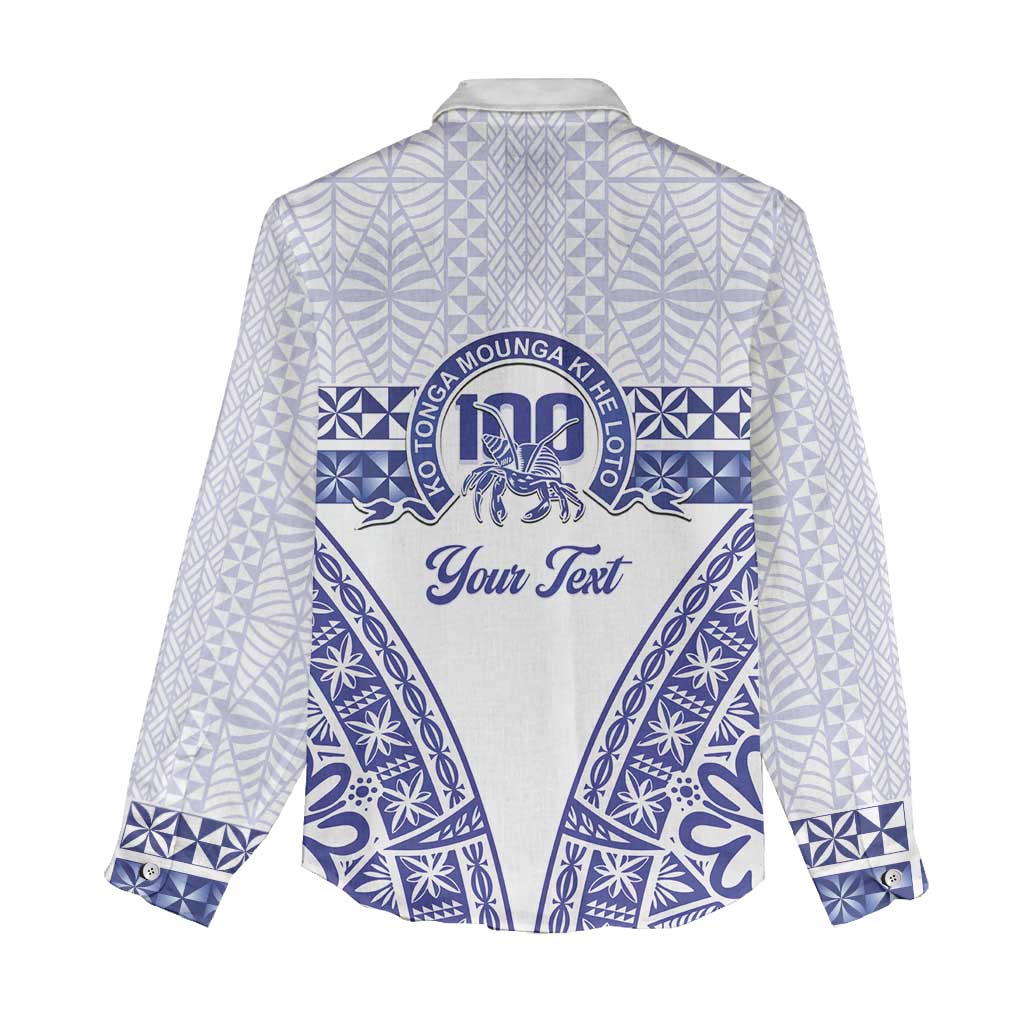 Personalised Queen Salote College Women Casual Shirt Kolisi Fefine 100th Anniversary Kupesi White LT14 - Polynesian Pride