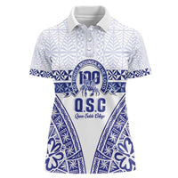 Personalised Queen Salote College Women Polo Shirt Kolisi Fefine 100th Anniversary Kupesi White LT14 Female White - Polynesian Pride