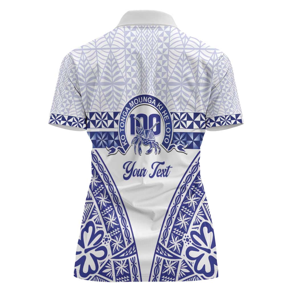 Personalised Queen Salote College Women Polo Shirt Kolisi Fefine 100th Anniversary Kupesi White LT14 - Polynesian Pride