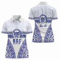 Personalised Queen Salote College Women Polo Shirt Kolisi Fefine 100th Anniversary Kupesi White LT14 - Polynesian Pride