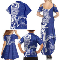Personalised Queen Salote College Family Matching Summer Maxi Dress and Hawaiian Shirt QSC Est 1926 Ngatu Pattern LT14 - Polynesian Pride