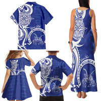 Personalised Queen Salote College Family Matching Tank Maxi Dress and Hawaiian Shirt QSC Est 1926 Ngatu Pattern LT14 - Polynesian Pride