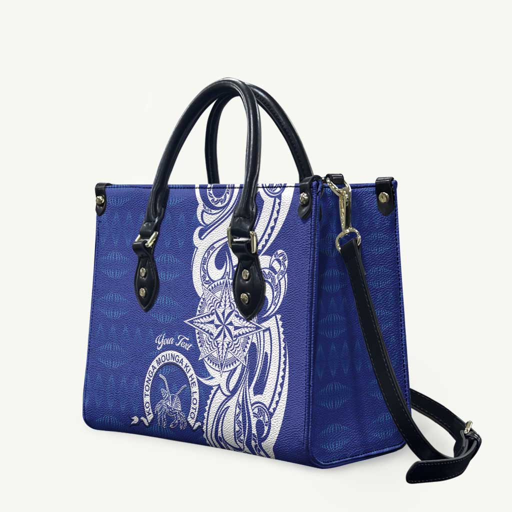 Personalised Queen Salote College Leather Bag QSC Est 1926 Ngatu Pattern - Polynesian Pride