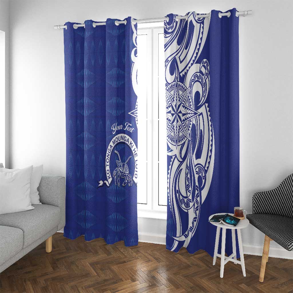 Personalised Queen Salote College Window Curtain QSC Est 1926 Ngatu Pattern - Polynesian Pride
