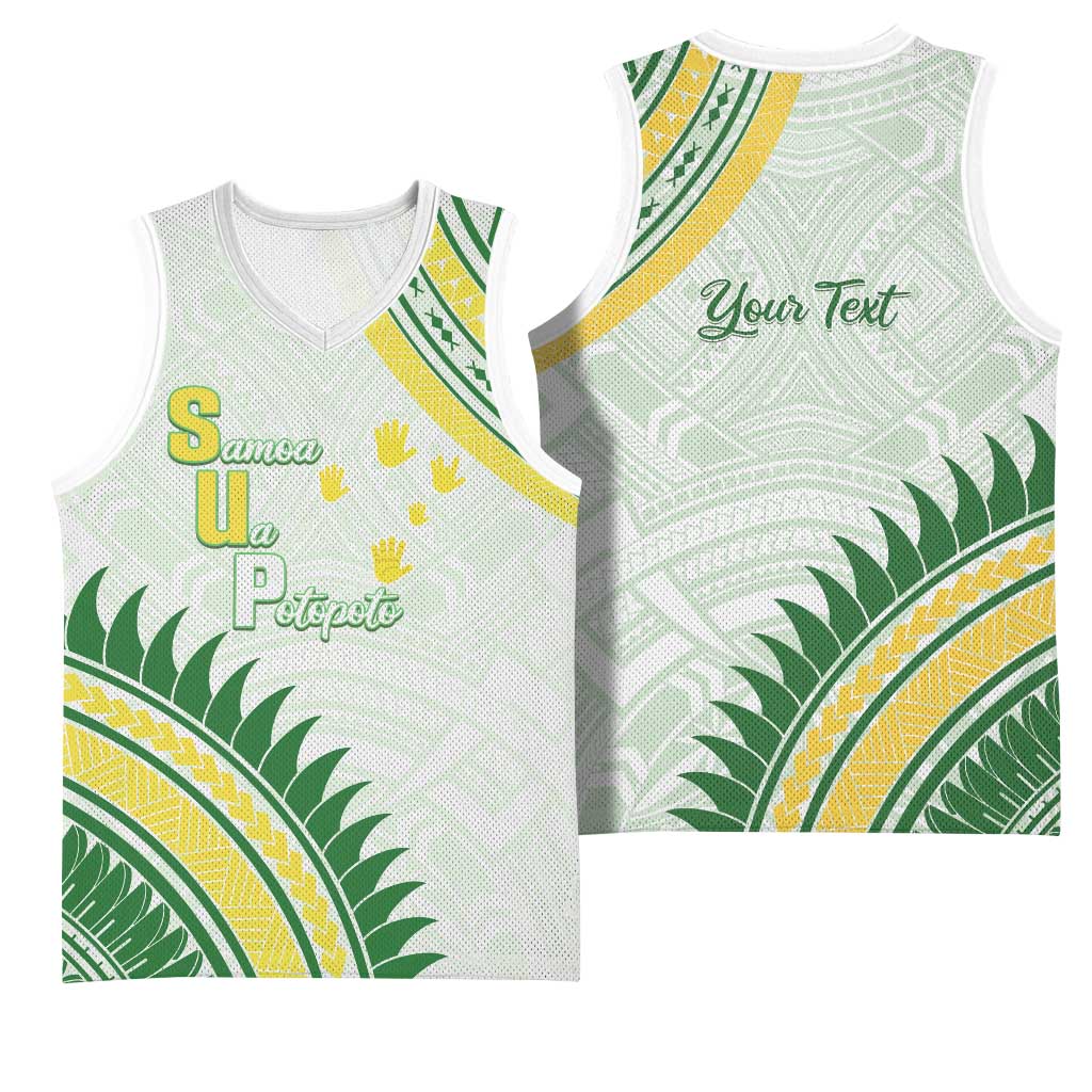 Personalised Samoa Ua Potopoto Basketball Jersey SUP Est 2025 Samoan Pattern - Polynesian Pride