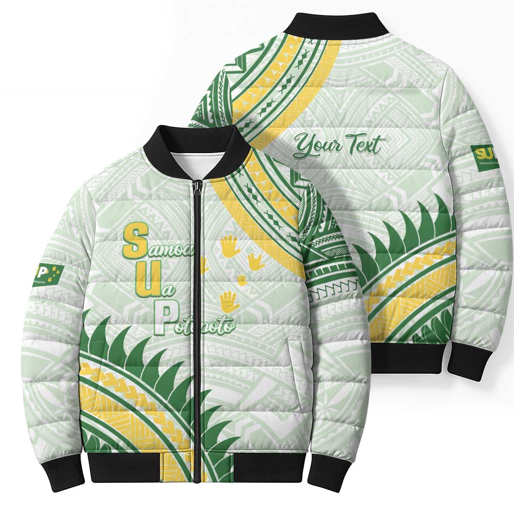 Personalised Samoa Ua Potopoto Bomber Puffer Jacket SUP Est 2025 Samoan Pattern - Polynesian Pride