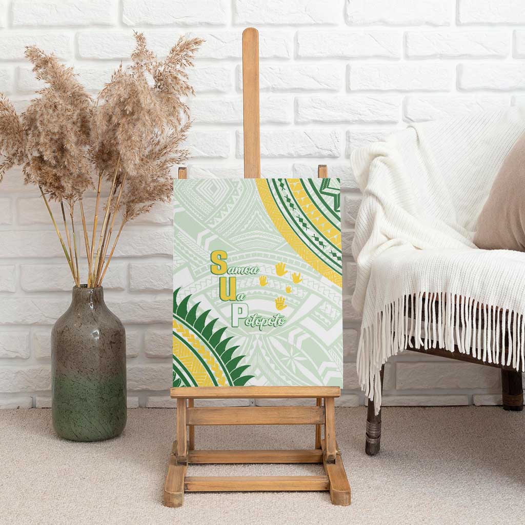 Samoa Ua Potopoto Canvas Wall Art SUP Est 2025 Samoan Pattern - Polynesian Pride