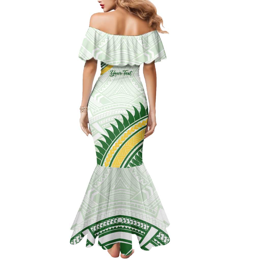 Personalised Samoa Ua Potopoto Family Matching Mermaid Dress and Hawaiian Shirt SUP Est 2025 Samoan Pattern - Polynesian Pride