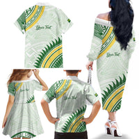 Personalised Samoa Ua Potopoto Family Matching Off The Shoulder Long Sleeve Dress and Hawaiian Shirt SUP Est 2025 Samoan Pattern LT14 - Polynesian Pride