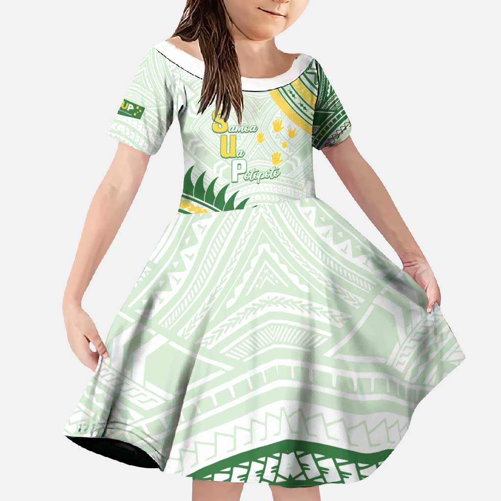 Personalised Samoa Ua Potopoto Family Matching Off Shoulder Maxi Dress and Hawaiian Shirt SUP Est 2025 Samoan Pattern - Polynesian Pride
