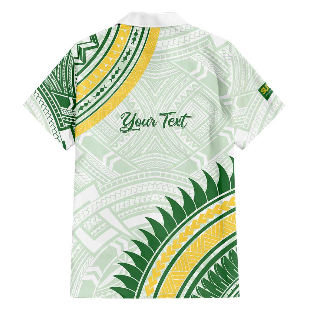Personalised Samoa Ua Potopoto Family Matching Off Shoulder Short Dress and Hawaiian Shirt SUP Est 2025 Samoan Pattern - Polynesian Pride
