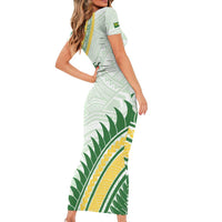 Personalised Samoa Ua Potopoto Family Matching Short Sleeve Bodycon Dress and Hawaiian Shirt SUP Est 2025 Samoan Pattern LT14 - Polynesian Pride