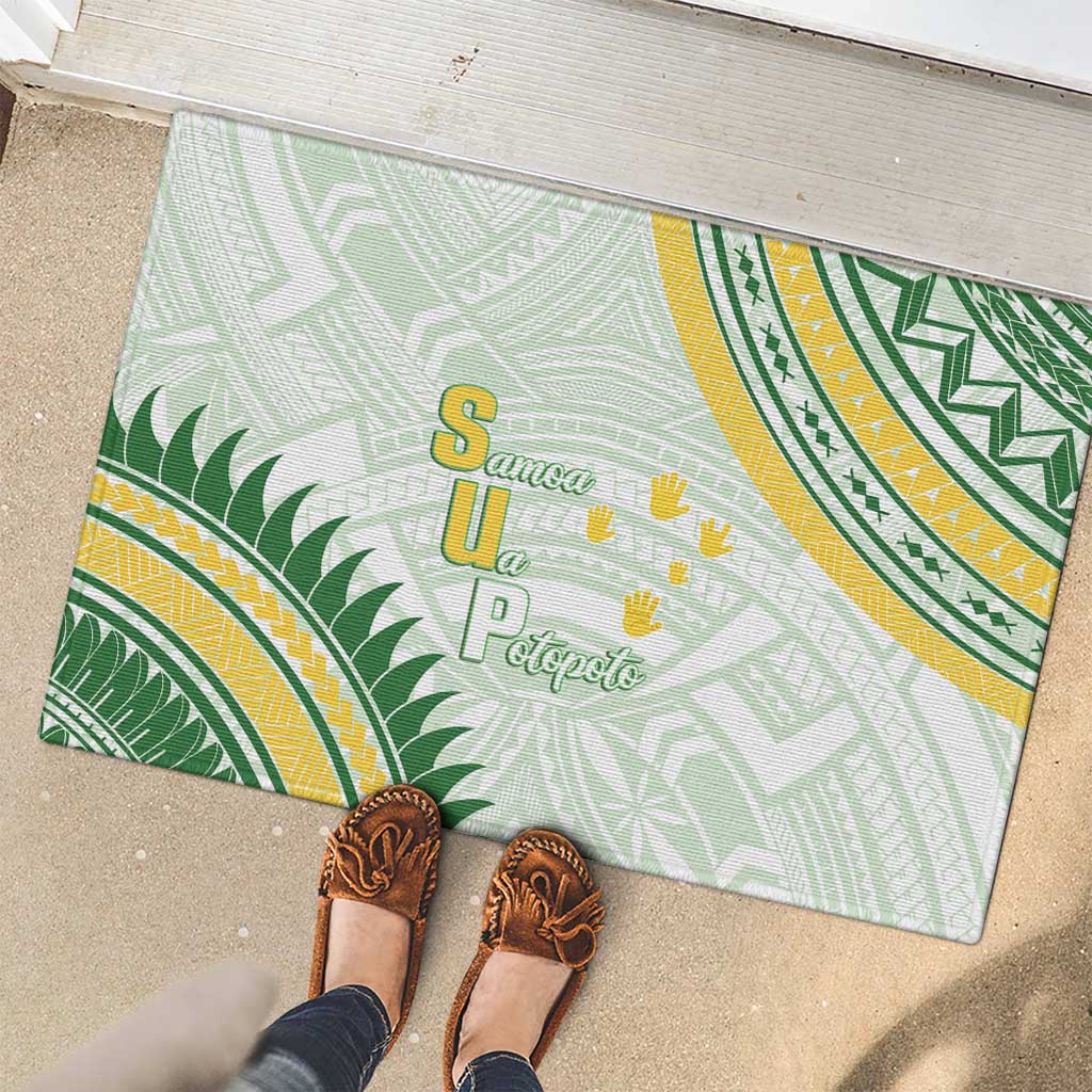 Samoa Ua Potopoto Rubber Doormat SUP Est 2025 Samoan Pattern - Polynesian Pride