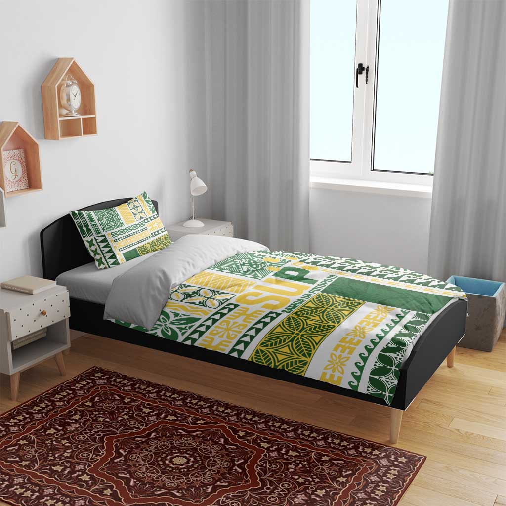 Samoa Uniting Party Bedding Set SUP Est 2025 Siapo Pattern - Polynesian Pride