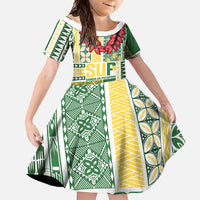 Samoa Uniting Party Family Matching Tank Maxi Dress and Hawaiian Shirt SUP Est 2025 Siapo Pattern - Polynesian Pride