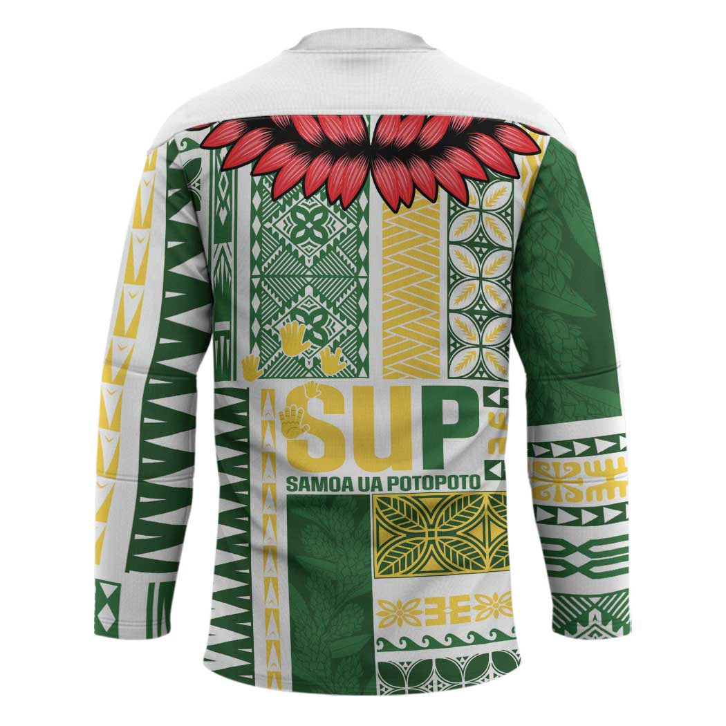 Samoa Uniting Party Hockey Jersey SUP Est 2025 Siapo Pattern - Polynesian Pride