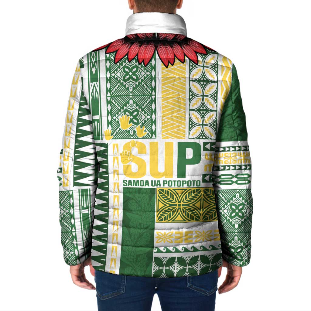 Samoa Uniting Party Padded Jacket SUP Est 2025 Siapo Pattern - Polynesian Pride