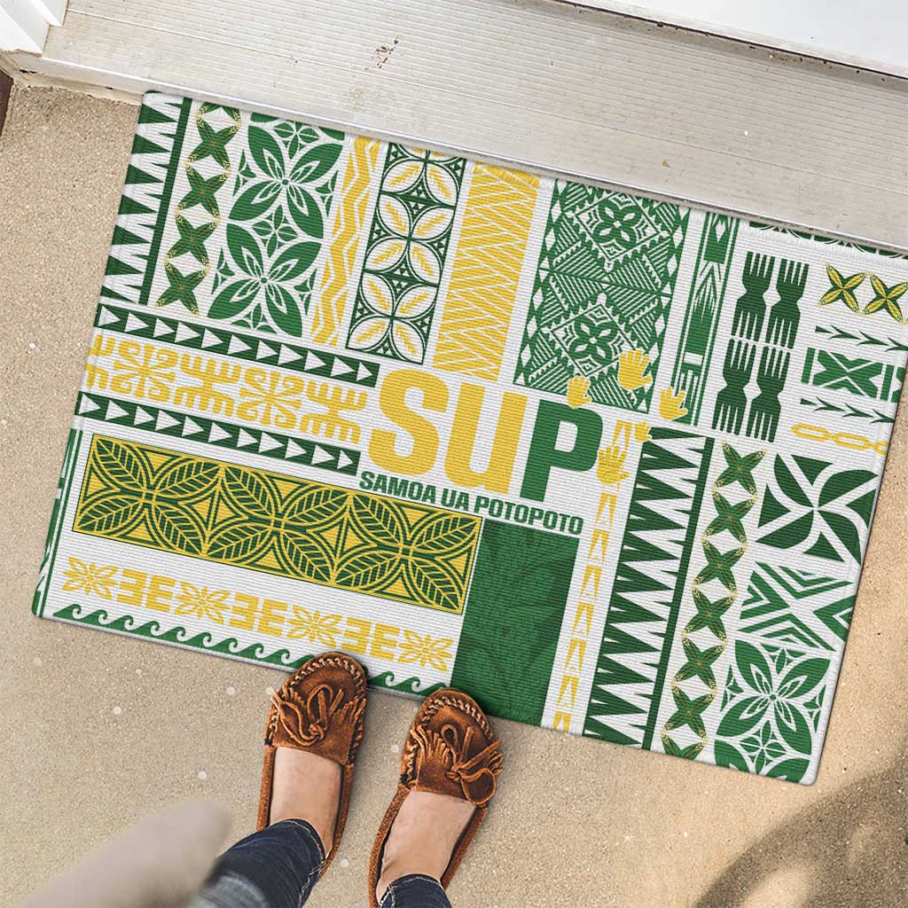 Samoa Uniting Party Rubber Doormat SUP Est 2025 Siapo Pattern - Polynesian Pride