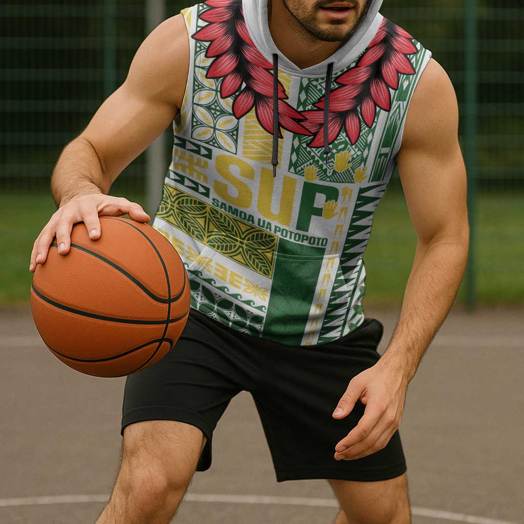 Samoa Uniting Party Sleeveless Hoodie SUP Est 2025 Siapo Pattern - Polynesian Pride