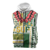 Samoa Uniting Party Sleeveless Zip Hoodie SUP Est 2025 Siapo Pattern - Polynesian Pride