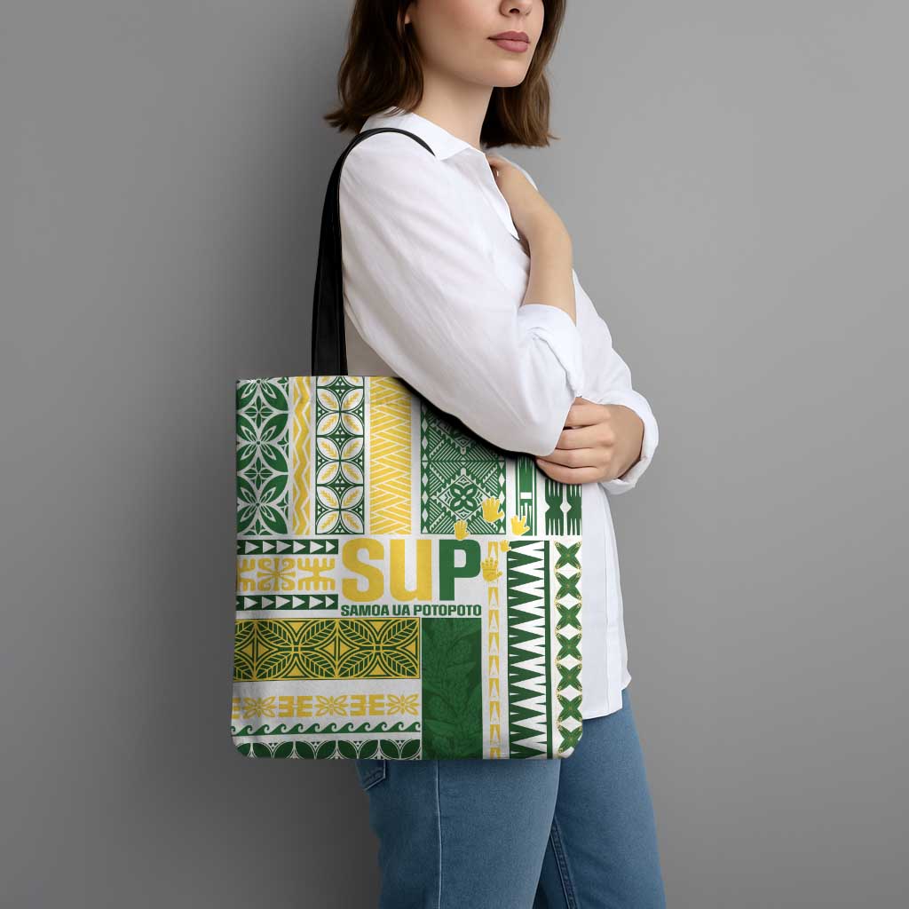 Samoa Uniting Party Tote Bag SUP Est 2025 Siapo Pattern - Polynesian Pride